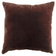tesco Velvet Cushion, Chocolate