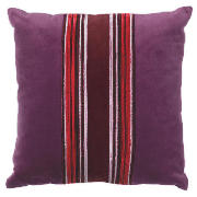 Tesco Velvet Piped Cushion , Plum