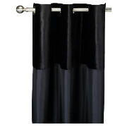 Tesco Velvet Taffeta Curtain Lined Eyelet, Black