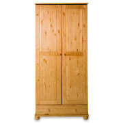 Tesco Vermont 2 door 1 drawer Wardrobe, Antique Pine