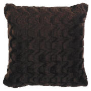 Tesco Wave Faux Fur Cushion Chocolate