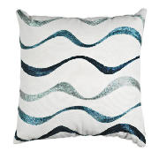tesco Waves Cushion, Blue