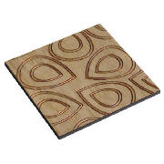 Tesco Wooden Etched 4pk Coasters