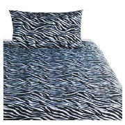 Tesco Zebra Print Duvet Set Single, Black
