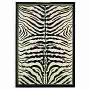 zebra print rug 160X225cm black
