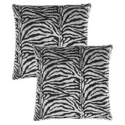 tesco Zebra Stripe Cushion Black, Twinpack