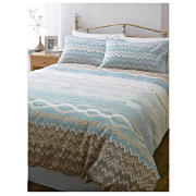 tesco Zig Zag Print Duvet Set Single, Naturals