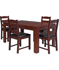 Texas Walnut Finish Dining Table and 4 Brown