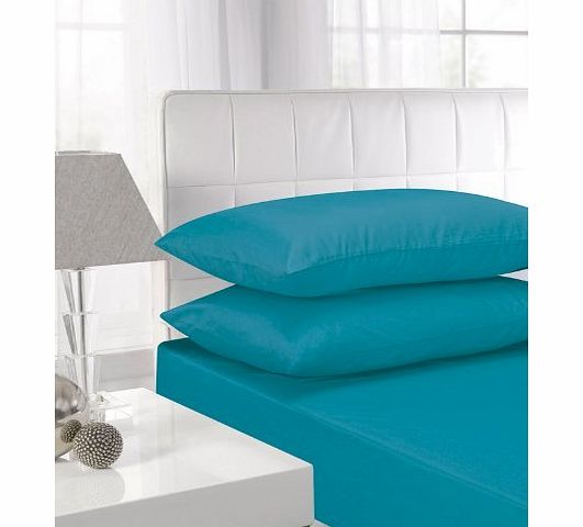 Textiles Direct Affinity Soft Touch Fitted Sheet Teal Double Bed
