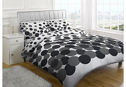 Textiles Direct Bubble King Printed Duvet Set Cover, Black