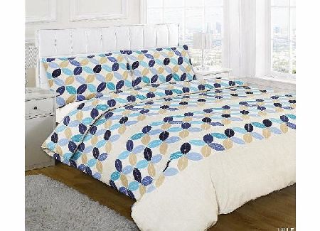Textiles Direct Lille Blue Leaf duvet set includes a luxurious Single Duvet and one Pillow Case