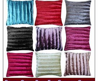 Textiles Direct Stripe Shiny Faux Fur Teal Cushion Cover