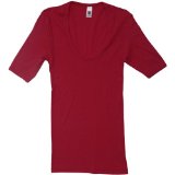 TF GEAR American Apparel - Baby Rib 1/2 Sleeve U-Neck T, Cranberry, L