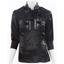 tfnc Black Satin Tie Neck Blouse