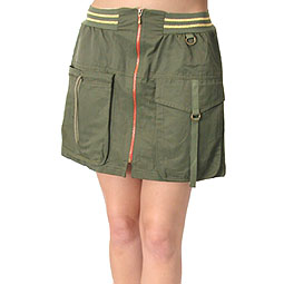 Ribbed Waistband Parachute Skirt