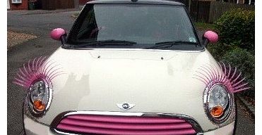 PINK Car Eyelashes, eyelashes for cars,hot new car girly fashion accessories