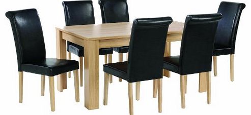 Moda 150cm Oak Veneer Rectangular Dining Table - Oak Veneer - Rectangular Dining Table - Contemporary Table
