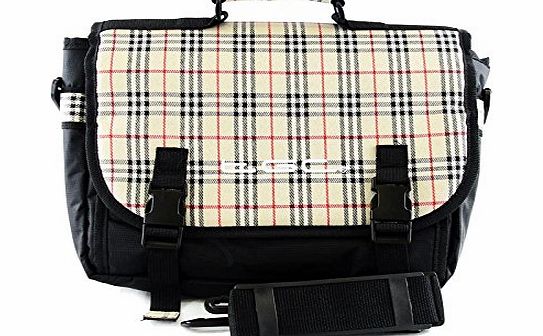 New TGC  Messenger Style TGC Padded Carry Case Bag for the Philips PD7002/05 7`` Portable DVD Player (Cool White & Hot Orange)