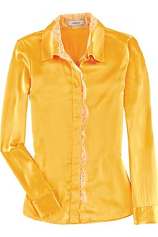 Thakoon Lace trim satin blouse