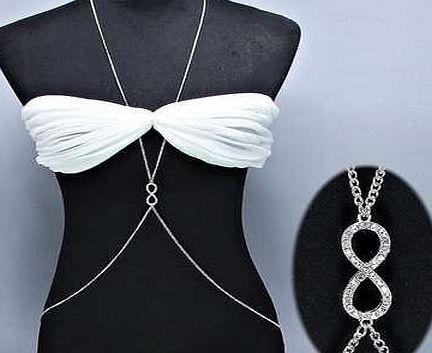Thboxes Fashion Womens Sexy Lady Silver 8 Shape Bikini Link Body Belly Waist Band Simple Shiny Body Chain