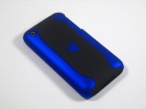 the-appleman Black and blue 2-piece hard case and vinyl screen protector package for the Apple iPhone 3G