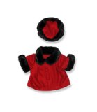 The Bear Mill RED VELVET COAT FITS 15 INCH BUILD A BEAR FACTORY