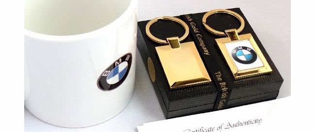 The British Gold Company 24K Gold Finished Luxury BMW Car Keyring Designer Keychain Key Fob