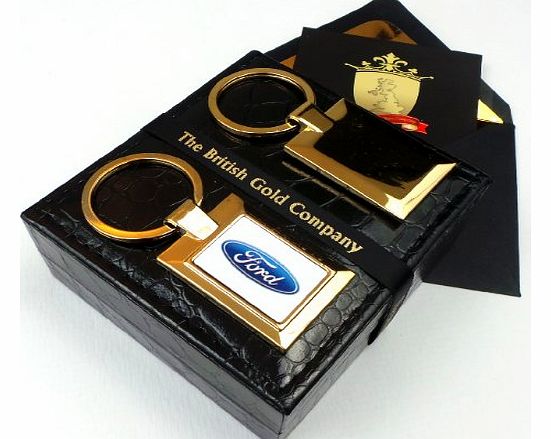 The British Gold Company FORD 24K Gold Finished Luxury FORD FIESTA FOCUS RS car Keyring Stunning Key fob Keychain