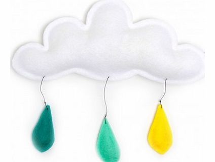 The Butter Flying Cloud mobile rain of color yellow/mint/turquoise