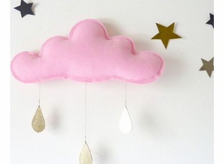 The Butter Flying Light pink cloud with Gold Rain drops Mobile