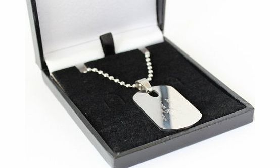 The Charm Cabin MENS PERSONALISED STAINLESS STEEL DOG TAG FREE ENGRAVING - The plate can be engraved with NAMES, BIRTHDAY etc as required - GIFT BOXED