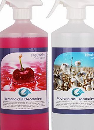 The Chemical Hut 2 Pack of Cherry & Cotton Carpet, Kennel & Upholstery Deodoriser- Kills Germs & Odours C