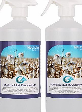 The Chemical Hut 2 Pack of Clean Cotton Carpet, Kennel amp; Upholstery Deodoriser- Kills Germs amp; Odours Caused By Pets, Feaces, Urine
