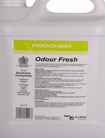Prochem Odour Fresh. Professional Deodoriser For Carpet, Fabric & General Deodorisation - 5 Litres.- Comes With TCH Anti-Bacterial Pen!