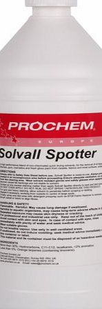 Prochem Solvall Spotter. High Performance Spot Cleaner For Oil, Grease, Adhesives, Tar, Gum, Oil Based Stains On Carpets & Fabrics. Ready To Use 1 Litre Container.- Comes With TCH Anti-Bacterial P