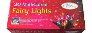 The Christmas Workshop 20 Multi colour Fairy Lights for Christmas Tree or Indoor decoration