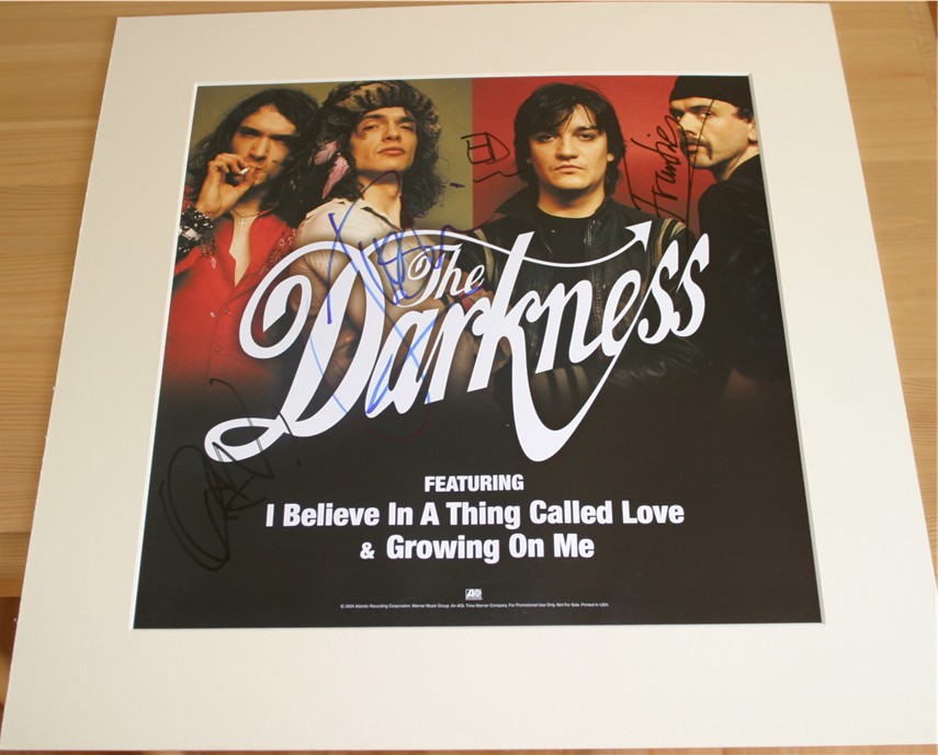 The DARKNESS - GROUP SIGNED PROMO FLAT LP -