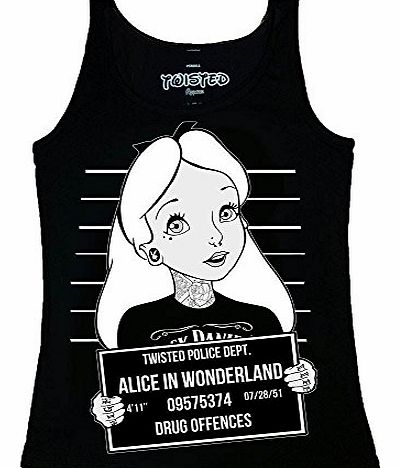 The Dead Generation Alice In Wonderland Mug Shot Vest Top-S