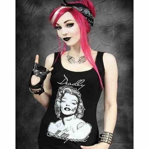 The Dead Generation Restyle Marilyn Monroe Deadly Hollywood Tattoo Vest Top (LRG)