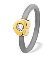 18K Gold Love Heart Design Titanium Ring