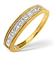 The Diamond Store.co.uk 18K Gold Princess Cut Diamond Eternity Ring