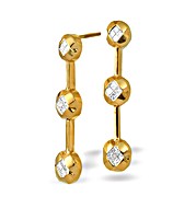 The Diamond Store.co.uk 18K Gold Princess Diamond Bar Earrings (0.61ct)
