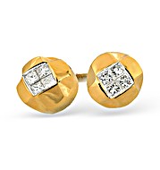 The Diamond Store.co.uk 18K Gold Princess Diamond Stud Earrings (0.15ct)