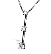 The Diamond Store.co.uk 18K White Gold Diamond Bar Pendant 0.50ct H/si