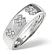 The Diamond Store.co.uk 18K White Gold Diamond Kisses Ring 0.10CT