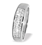 The Diamond Store.co.uk 18K White Gold Princess Cut Diamond Half Eternity Ring (0.50ct)