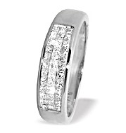 The Diamond Store.co.uk 18K White Gold Princess Cut Diamond Half Eternity Ring (0.50ct)