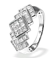The Diamond Store.co.uk 18K White Gold Princess Cut Diamond Ring (1.50ct)