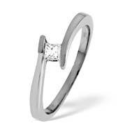18K White Gold Princess Tension Ring 0.15ct