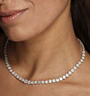 The Diamond Store.co.uk 18KW DIAMOND CLUSTER NECKLACE 10.00CT H/SI